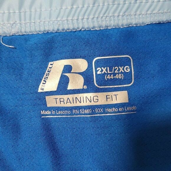 Russell Training Fit Shorts Mens 2XL Dri-Power 360 Blue Athletic - Picture 12 of 12